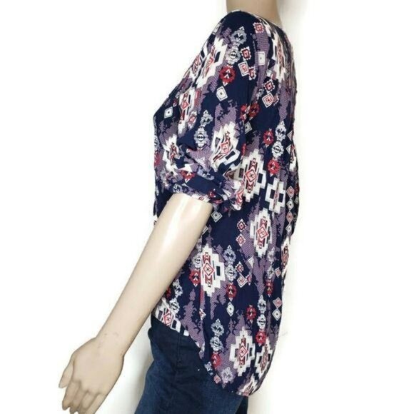 Mossimo Supply Co Womens M Multicolor Patterned Blouse long sleeve fall winter - Picture 8 of 8